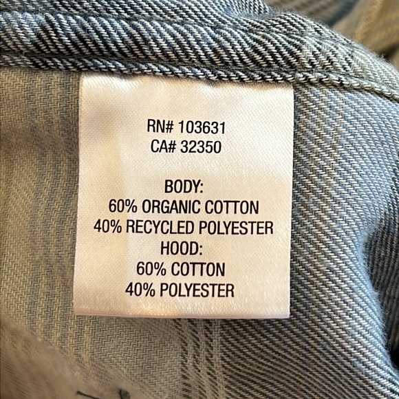 Simms Blue and Gray Hooded Stripped Shacket Size Large - Picture 10 of 16